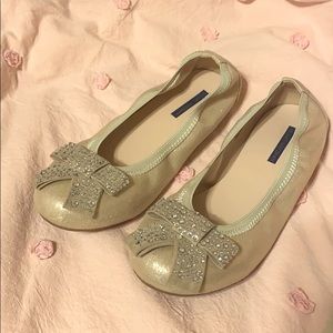 Kids’ Stuart Weitzman shoes. Gold. Worn one night